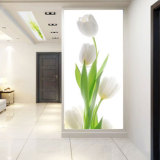 走廊玄关大型壁画墙纸壁纸过道花卉墙布壁布客厅时尚郁金香