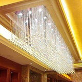 现代水晶吊灯客厅灯长方形吊线水晶灯酒店工程灯大堂吊灯简约
