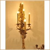 *伟思家具意大利风别墅古堡 黄铜雕刻 重工奢华5头蜡烛形经典壁灯