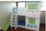 高低/子母床 床 双层床 实木高低床  儿童床彩漆床大型滑梯床