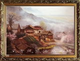中国乡村印象风景油画客厅高档装饰画有框画手绘画卧房挂画/农庄