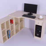 简约现代转角书柜式电脑桌子台式家用书带架组合写字台办公桌书桌