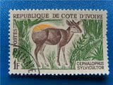 科特迪瓦邮票 动物-羚羊  雕版   1销