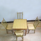 天然竹编家具桌子椅子花架餐桌椅套件组合农家院饭店吧台休闲茶具