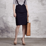 一嘉e+原创设计专柜春秋夏女装ol修身显瘦包臀背带铅笔中裙半身裙