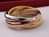 正品香港专柜代购Cartier卡地亚三色金三环戒指B4052700发票包邮