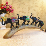 东南亚风格泰式大象象牙欧式家居玄关展示柜摆件商务工艺高档礼品