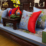 高档新中式刺绣花办公室茶楼沙发坐垫太师椅垫实木仿古椅红木坐垫