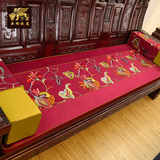 华幔盛庭刺绣花红木沙发垫中式沙发坐垫实木海绵坐垫含芯加厚定做