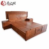 兰之阁 红木家具床 非洲花梨1.8米实木双人床组合红木大床硬板床
