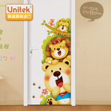 韩国进口Unitek尤尼酷儿童卧室卡通门贴夜光墙贴 可移除贴纸大号