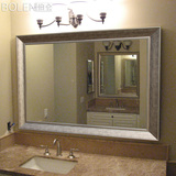 BOLEN欧式浴室镜子防雾 墙上的镜子边框壁挂卫生间镜子特价装饰镜