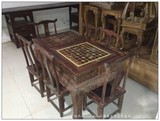 仙游国森红木古典家具/交趾黄檀中式家具/老挝大红酸枝棋牌桌茶桌