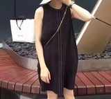 2nd Vanilla正品2016夏装新韩版宽松无袖A字裙铜氨丝背心裙连衣裙