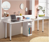双人用简洁书桌 组合电脑桌书柜书橱 办公桌 写字台 可定做