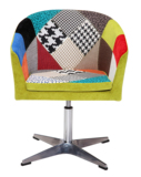 彩色拼布休闲转椅带升降布艺围椅拼布电脑椅创意设计师椅子北欧