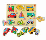 儿童节礼物 交通汽车拼板拼图抓手嵌板 1-3岁宝宝早教儿童益智玩