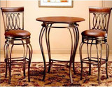 欧式铁艺吧台桌椅阳台休闲桌椅高脚凳咖啡桌茶几影楼桌椅套件组合