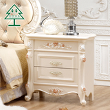 白色实木欧式田园床头柜 创意欧式床头柜多功能储物柜特价现货