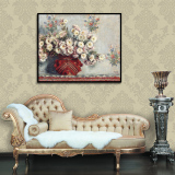 花卉油画莫奈世界名画高清仿真油画客厅沙发背景玄关卧室装饰挂画