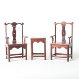 昊林轩 红木工艺品 红木微缩椅子3件套 仿明套椅 酸枝木椅子 木雕