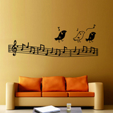 墙贴 墙纸小鸟唱歌音符五线谱 琴行培训 音乐教室布置装饰贴纸画
