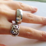 欧洲古董首饰德国古着手工老纯银戒指指环两款有标可配情侣对戒