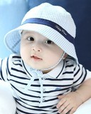 优质婴儿帽子纯棉条纹盆帽遮阳薄款春夏款女宝宝公主帽6-12个月4