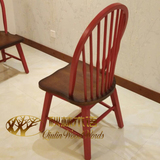美式地中海田园餐椅书桌椅创意咖啡椅休闲椅纯实木椅子秋林木语