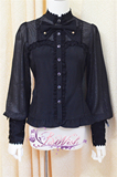 【BestWish洋装】lolita~圣百合~蝴蝶结立领复古袖衬衣~9月预售份