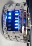 厂家新款29灯LED高亮点阵表时尚双排钢带手表钢铁侠送精美包装盒