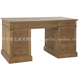 美式欧式橡木实木组装桌William 办公桌书桌书柜搁板置物架电视柜