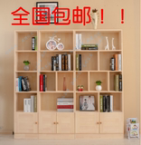 特价松木儿童书架组合柜实木格子小书柜组装置物架书橱玩具储物柜