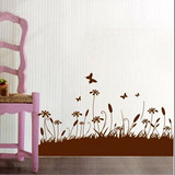 花草丛 腰线踢脚线墙贴纸 绿色植物客厅卧室楼梯装饰温馨创意贴画