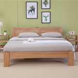 全实木橡木床1.5 1.8米双人床单人床欧式床田园床原木色