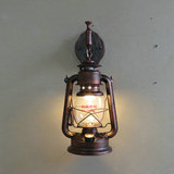 包邮特价欧式铁艺仿古壁灯 客厅卧室过道复古 马灯 煤油灯壁灯