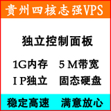国内贵州免备案 服务器租用电信网通VPS主机月付双线独立IP 1G