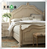 美式实木雕花双人床 新古典宜家现代婚床1.8米法式复古欧式做旧床