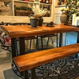 简易实木餐桌椅组合北欧原木家具仿古新中式简约长方形家用吃饭桌