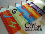 特价英文字母彩条儿童房可爱卡通地毯卧室客厅茶几地毯 可定制
