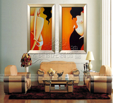 女人 装饰抽象人物 现代家居壁挂画 手绘油画 酒店卧室玄关长款画