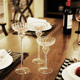 MX欧式高脚杯玻璃蜡烛台透明婚庆道具香槟塔餐桌烛台浪漫烛光晚餐