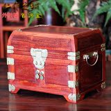 复古中式红木首饰珠宝盒 实木质非洲小叶紫檀饰品收纳箱 独板带锁