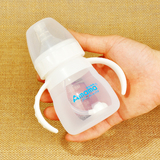 防摔 安心妈妈 宽口径自动吸管带手柄 婴儿童硅胶奶瓶 新生儿用品