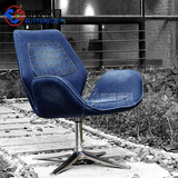 特价绒布椅  不锈钢椅子 北欧 休闲户外牛仔枫叶椅 电脑时尚转椅