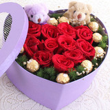 11枝红玫瑰巧克力礼盒全国包邮生日网上订花送花北京同城鲜花速递