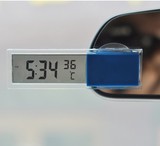 电子表 吸盘式液晶电子表+温度计组合车用电子钟表汽车用品