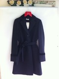 经典 意大利原装正品PINKO高档黑色收身好版型羊毛大衣  支持验货