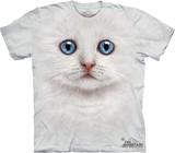 美国代购The Mountain个性新款蓝眼猫咪情侣装3D衣服短袖亲子t恤