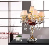 高档欧式现代时尚简约、玻璃弯管蜡烛灯、客厅、卧室水晶灯 台灯